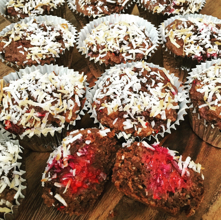 Healthy Chocolate and Raspberry Muffins