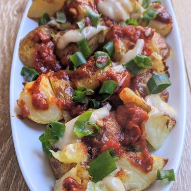 Crispy Patatas Bravas (vegan)