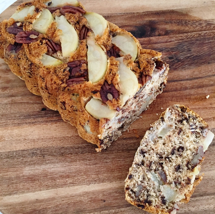 Healthy Pear, Pecan and Choc-chip Bread