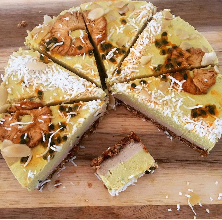 No Bake Pineapple and Passion Fruit Cake