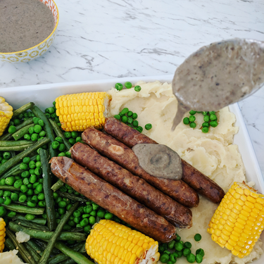 Vegan Bangers and Mash